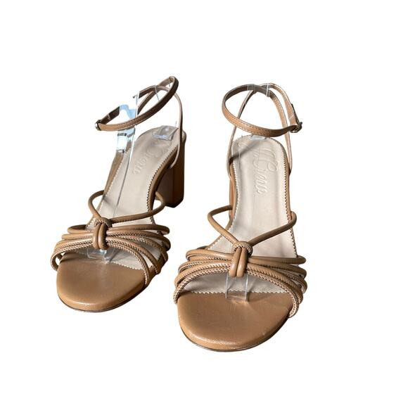 J Crew Lucie Strappy Block-heel Sandals in Tan Italian Leather Size 8 - Picture 2 of 7